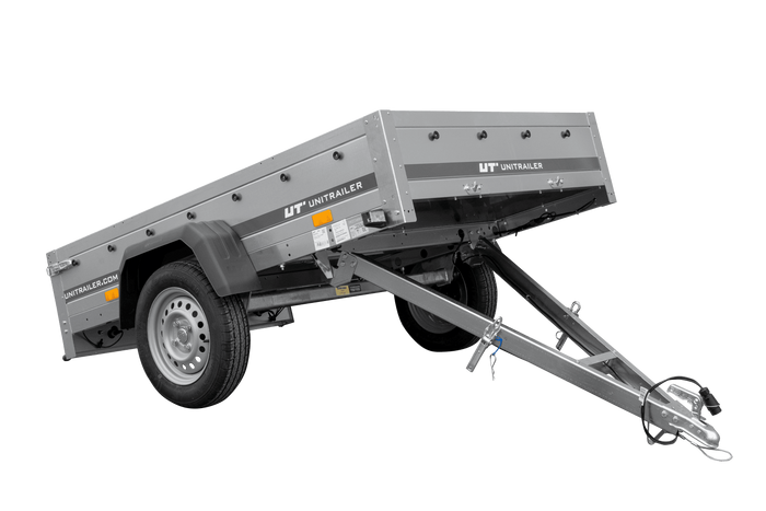 Autotransportanhänger 200×125 UNITRAILER GARDEN 201 KIPP mit H-0-Rahmen und grauer Plane-Neu