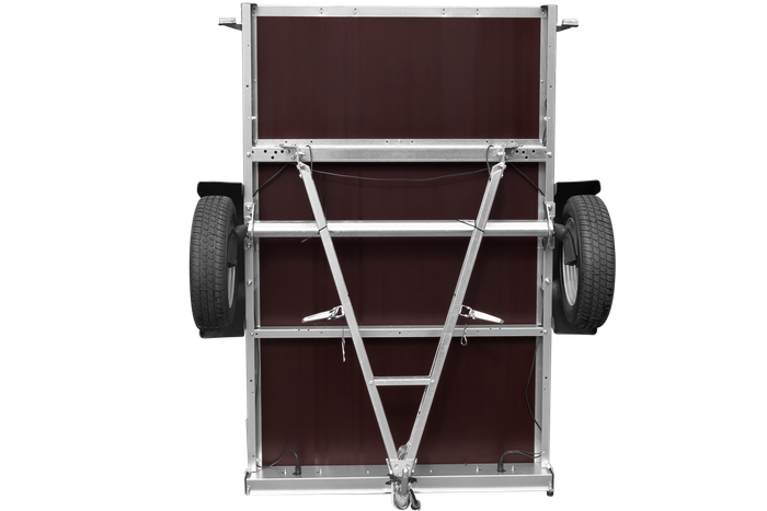 Einachsanhänger 200×125 UNITRAILER GARDEN 201 KIPP mit Gitterseitenwänden und grauer Abdeckung-Neu