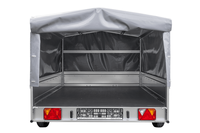 Einachsanhänger 264×150 UNITRAILER GARDEN 265 KIPP mit H-800 Rahmen und grauer Plane-Neu