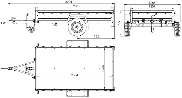Faltbarer Pkw Anhänger Garden Trailer 230 KIPP mit zusätzlichen Bordwänden, Stützrad, Flachplane und Planenträgern]-Neu