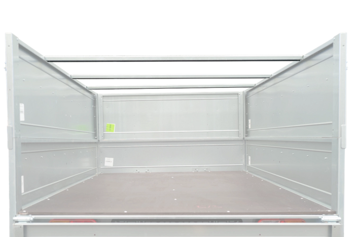 GARDEN TRAILER 264/2 KIPP MIT STÜTZRAD, GRAUE FLACHPLANE UND PLANENTRÄGER-Neu